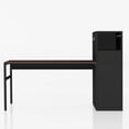 thumbnail image 1 of Adjustable L-Shaped Computer Desk with File Storage, Home Office Writing Table and File Storage Cabinet Set in Black Finish, 1 of 6