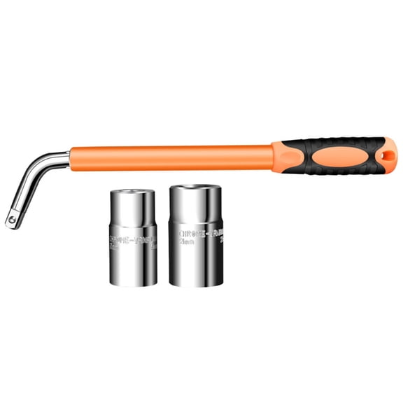 Adjustable L Shaped Tire Wrench Set With 4 Socket Size 17/19/21/23mm Extendable Arm Fit for Effortlessly Wheel Changing