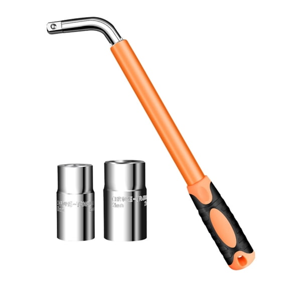 Adjustable L Shaped Tire Wrench Set With 4 Socket Size 17/19/21/23mm Extendable Arm Fit for Effortlessly Wheel Changing