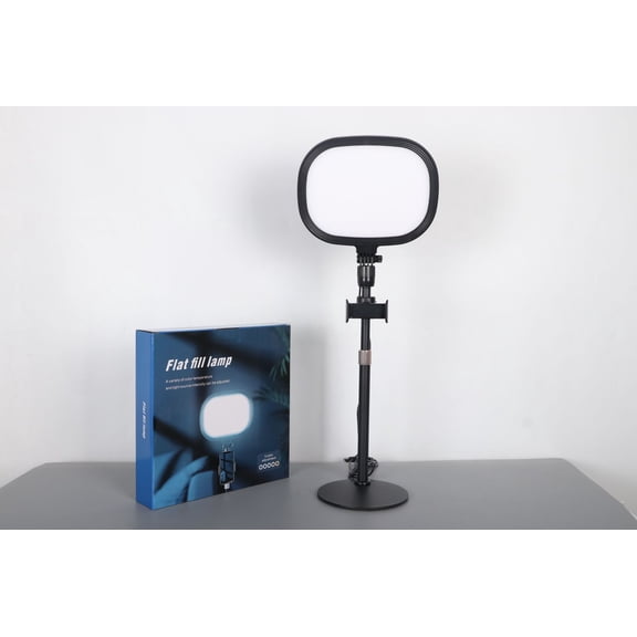 Adjustable LED Desk Fill Light with Phone Holder, Dimmable Studio Light for Video Calls, Streaming, Photography