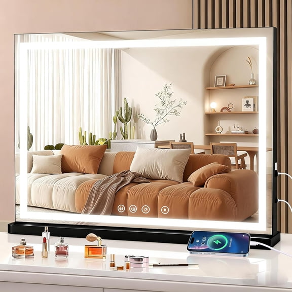 Adjustable LED Makeup Mirror with 3 Light Modes, & USB Charging