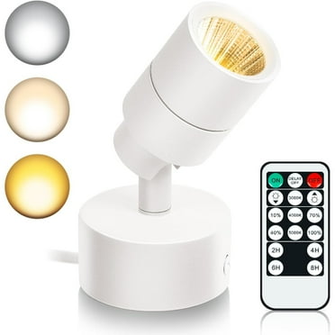 Adjustable LED Spotlights Indoor with Remote Control - 3W Uplighting, Dimmable & Timer, 3000K/4000K/5000K, Ideal for Plants, Pictures, Artwork, and Indoor Accent Lighting