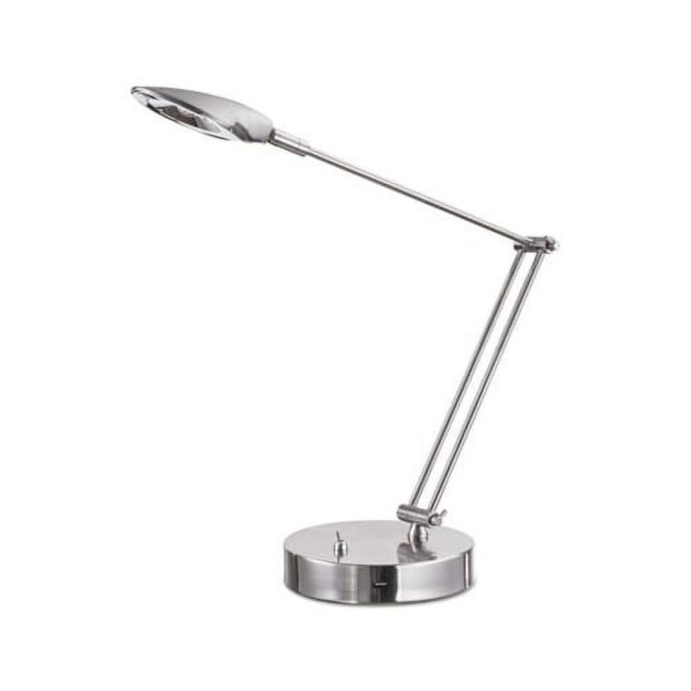 Adjustable Brushed Nickel LED Task Lamp with USB Port
