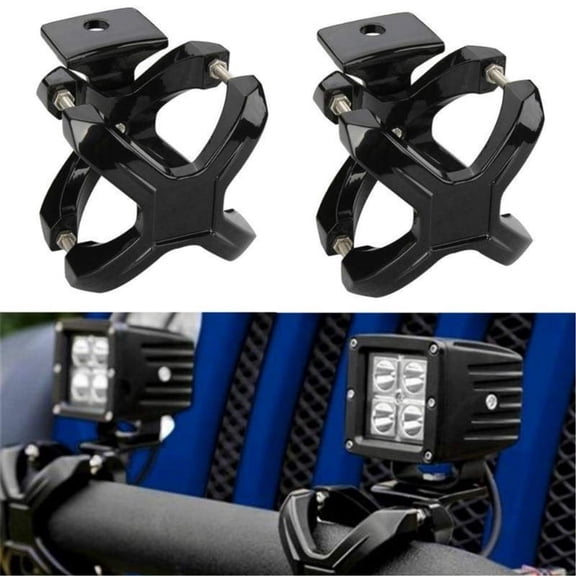 Adjustable LED Work Light Bracket for 2-3 Inch Tube Bumper Bar Roll and Cage Universal X-Clamp Mount Mounting Brackets Clamp - 2 Pieces
