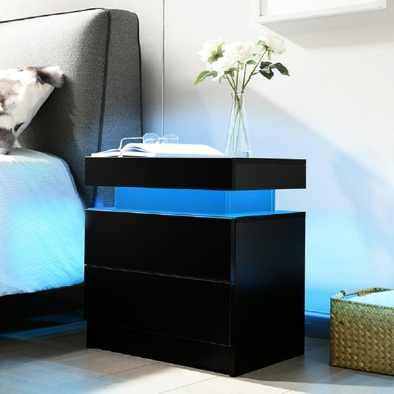 Adjustable LED lights & decorative appeal - Charming end table for sofa or bed corner