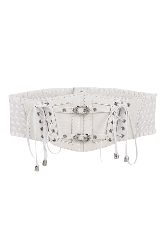 Adjustable Lace Tie Corset Belts In Soft Faux Leather And Practical Metal Buckles For Dresses Jackets Prom Event