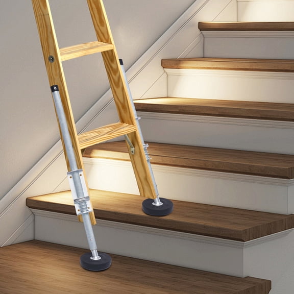 Adjustable Ladder Leveler for Extension Ladders, Up to 330lbs Capacity, Anti-Slip Foot, for Uneven Surfaces, Includes 1 Pair and Installation Tools