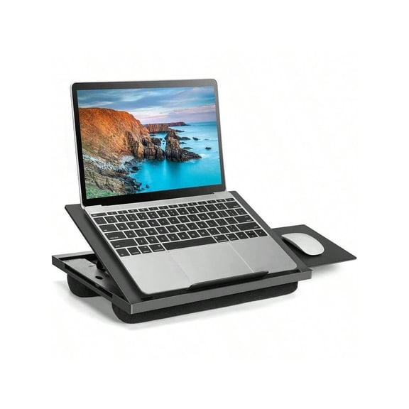 Adjustable Lap Desk - With 6 Adjustable Angles, Detachable Mouse Pad, Dual Cushions Laptop Stand Car Laptop Desk, Work Table, Lap Writing Board Drawing Desk On Sofa Or Bed By