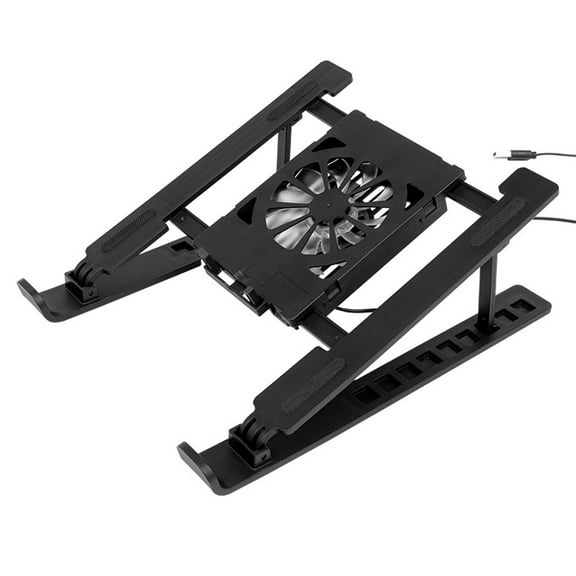 Adjustable Laptop Cooling Stand Foldable Portable Design With Multiple Speed Fan For Optimal Airflows