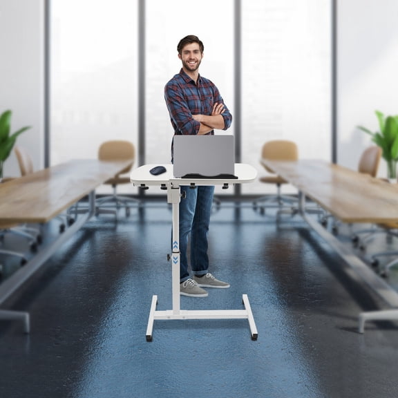 Adjustable Laptop Desk Stand Table Stand with Wheels, Adjustable Rolling LaptopTable, Adjustable Computer Desk Stand