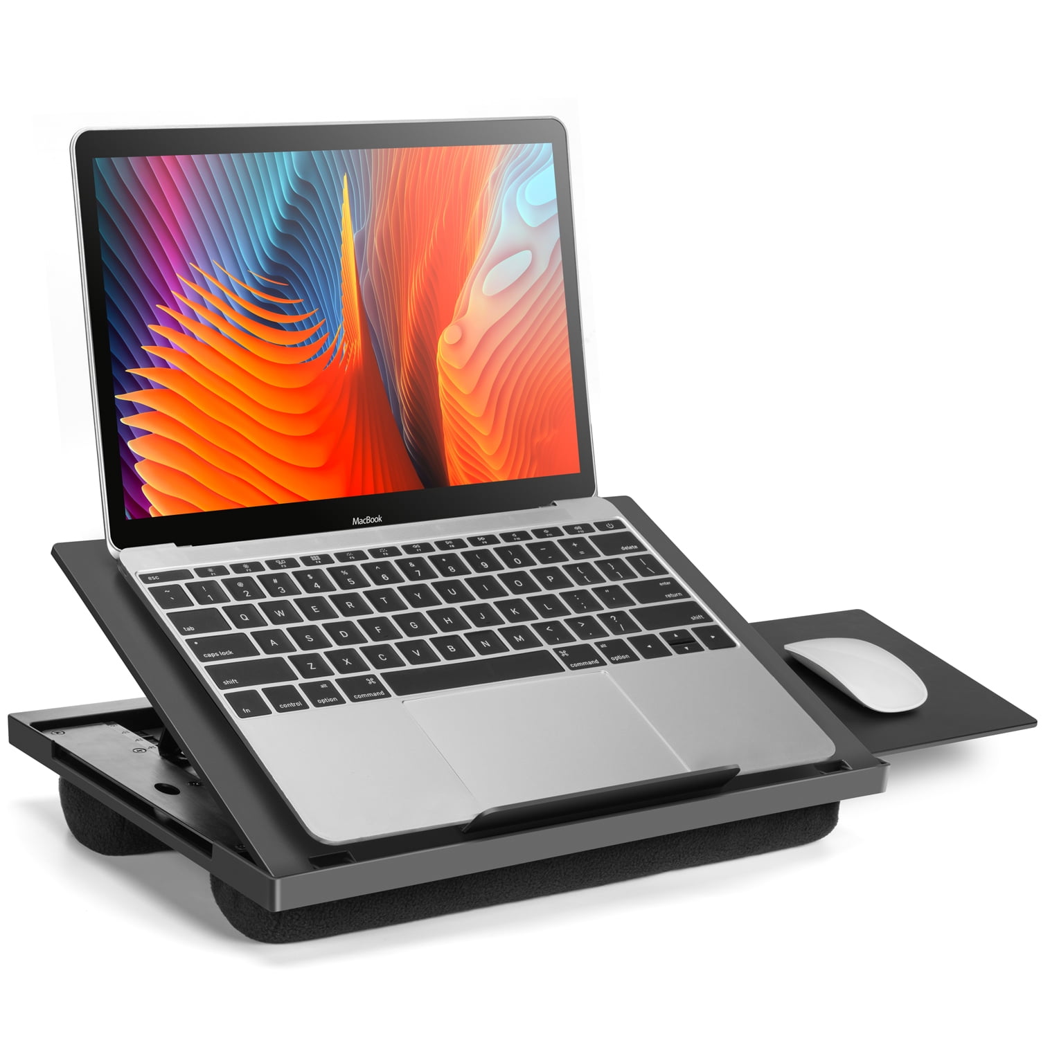 Adjustable Laptop Lap Desk Fits up to 15.6" with 6 Adjustable Angles, Detachable Mouse Pad, & Dual Cushions