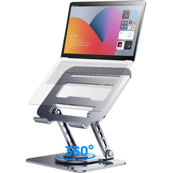 Adjustable Laptop Stand, 360 Rotation, Lift, Folding Heat Dissipation Full Carbon Drill Material Metal Tablet Portable Stand Compatible with 21-inch Laptop, ipad Tablet -