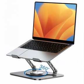Adjustable Laptop Stand, Computer Stand with 360 Rotating Base, Ergonomic Laptop Riser Mount for Desk Foldable Portable Computer Desk Fits with MacBook Pro Air (10-17")