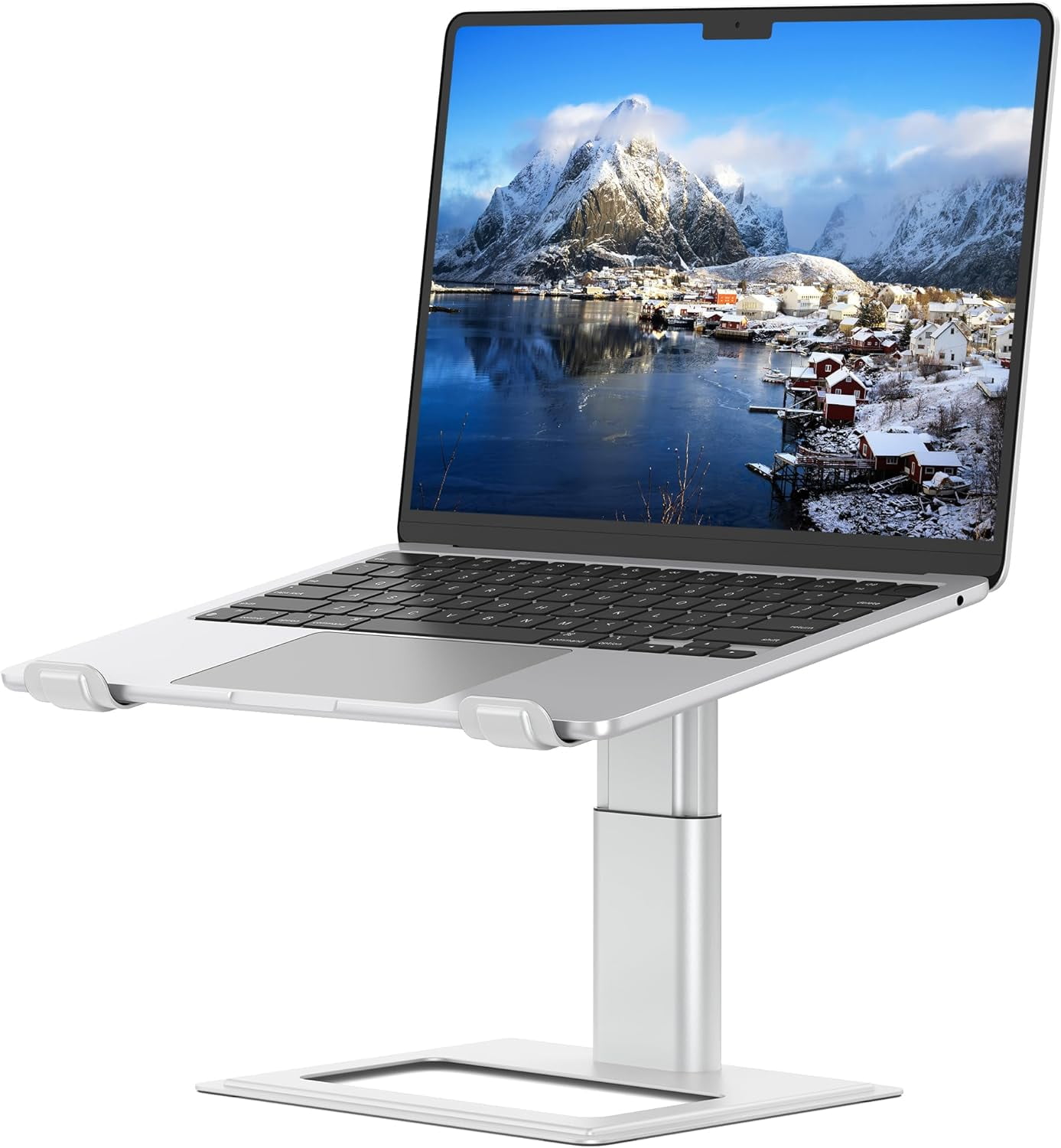 Adjustable Laptop Stand for Desk, Computer Stand, Ergonomic Laptop Riser Holder Compatible with 10 to 17.3 Inches Notebook PC Computer, Aluminum Silver