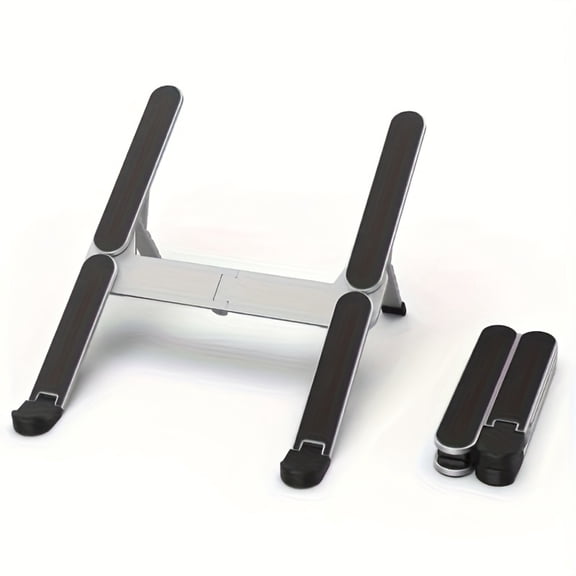 Adjustable Laptop Stand for Desk, Foldable Portable Laptop Riser with Cooling Vent, Lightweight Elevated Notebook Stand with Suspended Base, Ergonomic Stand for Office & Home