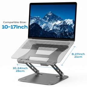 Metal Laptop Stand, Foldable Ergonomic Laptop Riser, Ventilated Cooling Notebook Holder, Height Adjustable Computer Desk Stand Compatible with 10-17 Inch Laptops