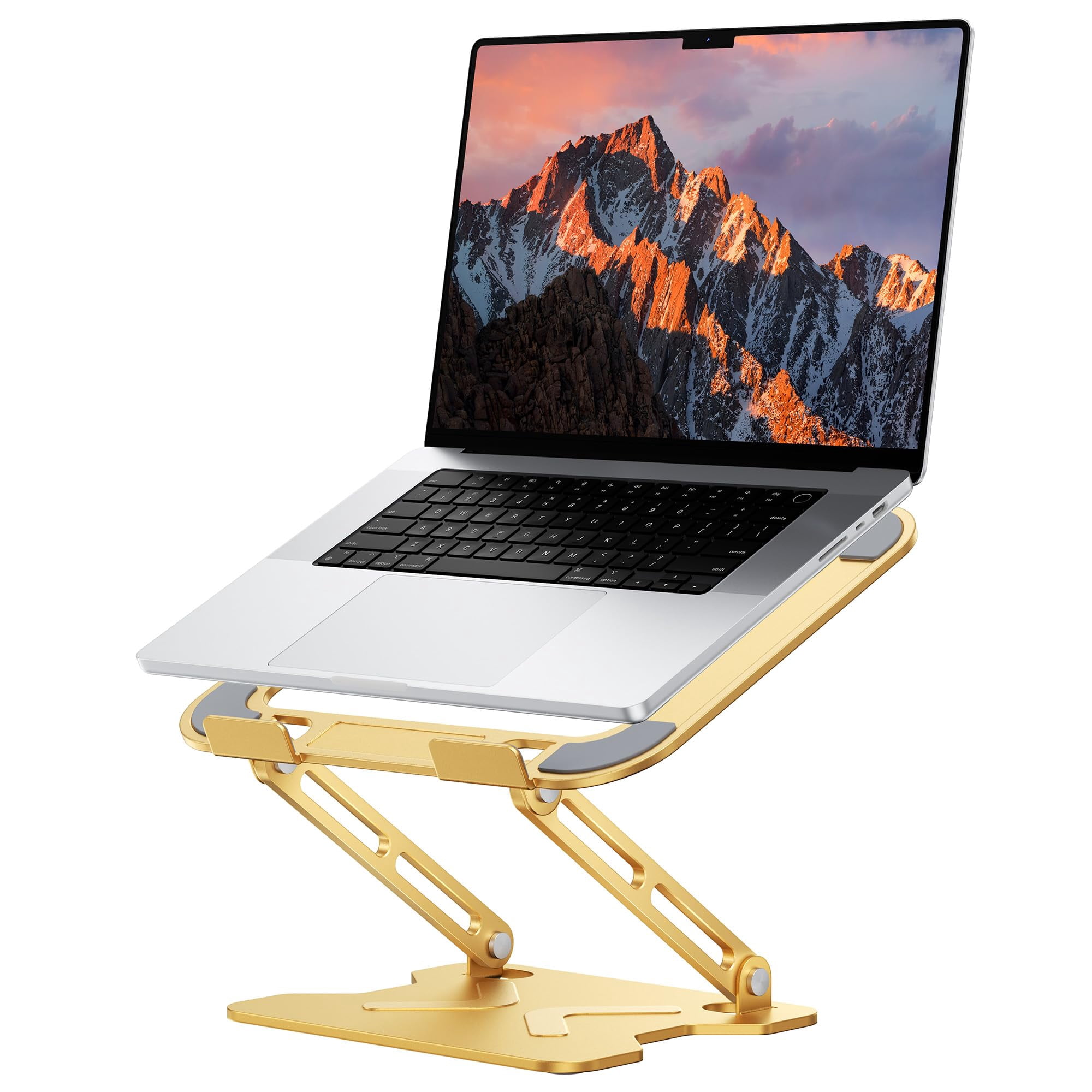 Adjustable Laptop Stand For Desk  Metal Foldable Riser Portable Holder Mount Ventilated Computer Notebook Macbook Air Pro All 10-16'' Notebooks Laptops