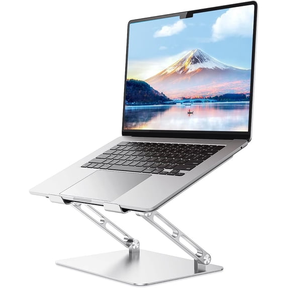 Adjustable Laptop Stand Ergonomic Computer Riser Aluminum Laptop Stand for Desk Portable Notebook Stand Laptop Riser Holder Compatible with 10-17.3’’ Laptops Tablets,Silver