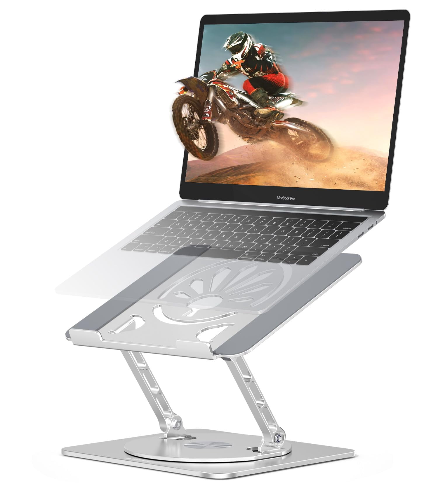 Adjustable Laptop Stand For Desk-360° Rotating Foldable Holder Riser Macbook Pro/air Notebook Up To 16.3"