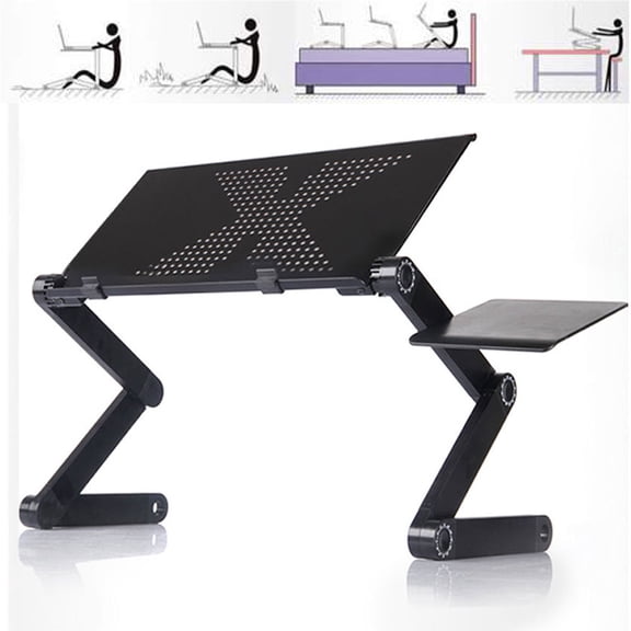 Adjustable Laptop Stand, Laptop Table for Bed, Portable Lap Desk Foldable Table Workstation Notebook Riser with Mouse Pad, Ergonomic Laptop Stand, Best Gifts