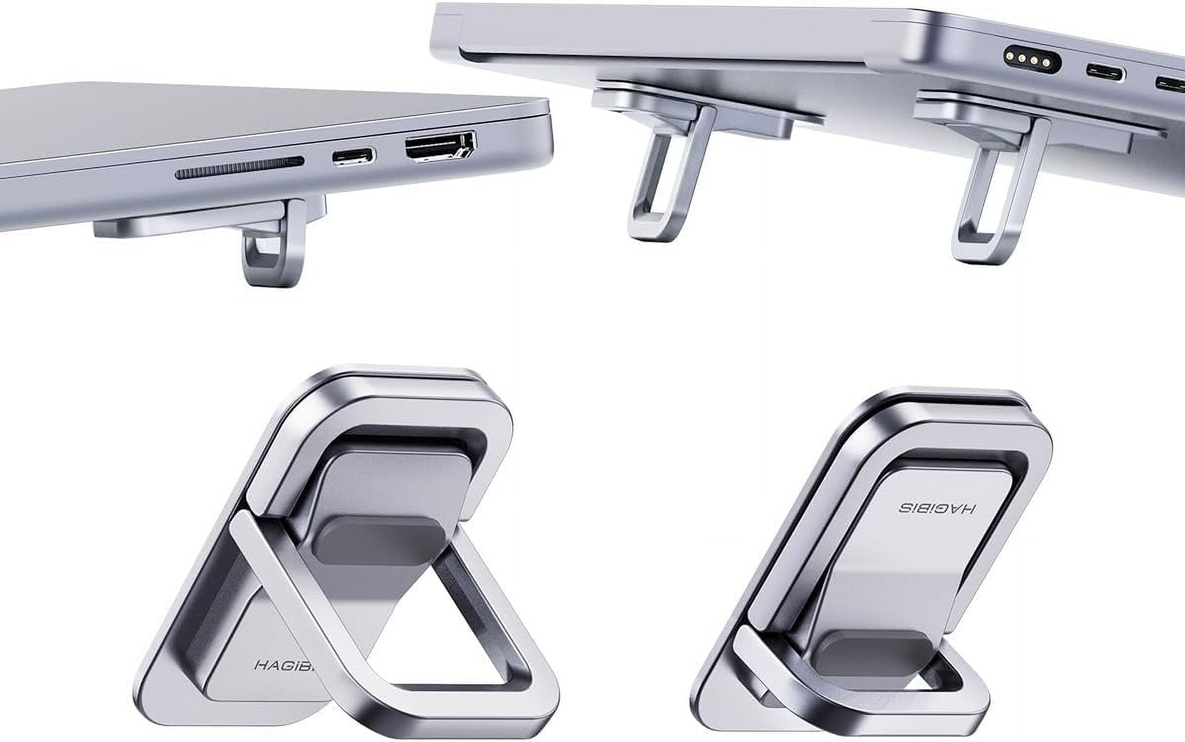 Adjustable Laptop Stand for Desk - Portable Riser, Ergonomic Aluminum Cooling Pad MacBook Pro Air, Tablet (Silver)