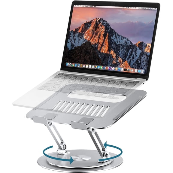 Adjustable Laptop Stand with 360? Rotating Base,  Computer Stand for Desk, Foldable & Portable Laptop Riser Holder Fits  , Laptops 10-16 ,