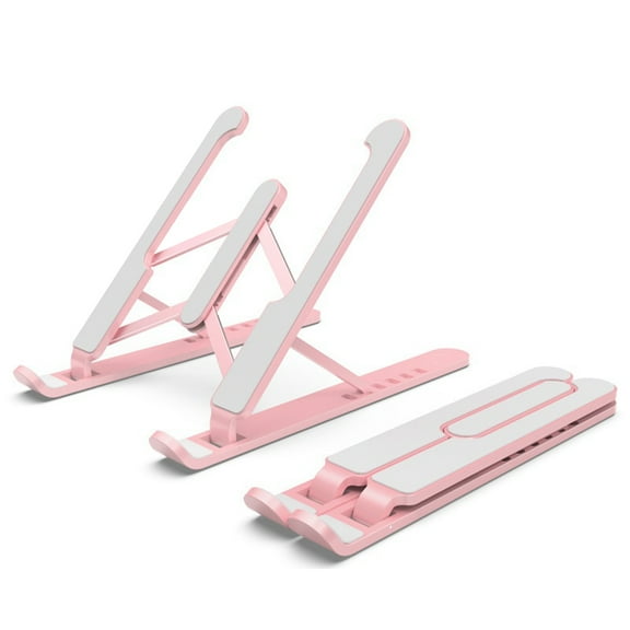 Adjustable Laptop Tablet Stand Multi-angle Laptop Holder Portable & Foldable Laptop Riser for 10-17'' laptops Hollow Design Pink
