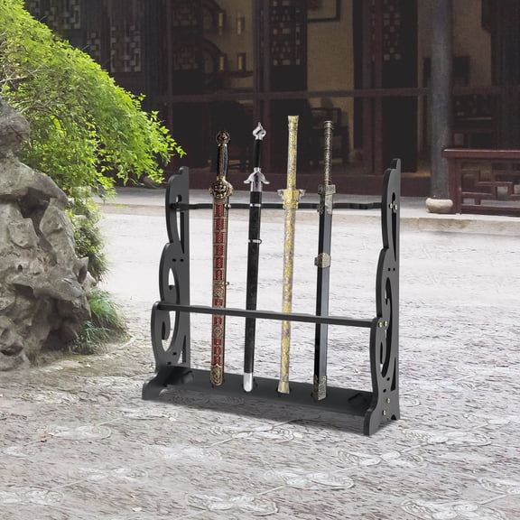 Adjustable Large Floor Sword Holder, Sword Display Stand, 6 Hole Vertical Sword Rack