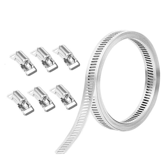 Adjustable Large Hose Clamps Gear Stainless Steel Clamp With 5 Fasteners Plumbing Clamp for Pipe, Duct, Tube