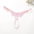 thumbnail image 1 of Adjustable Large Size Sexy Embroidered Pearl Open Crotch Thong Plus Size Stretch Comfort Fit Lingerie Pink One Size, 1 of 3