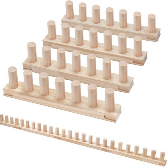 Adjustable Large Wooden Hand Knitting Loom for Chunky Yarn, Easy Manual Operation for Creating 55-Inch Wide Cozy Blankets and Thick Yarn Projects, Ideal DIY Craft Kit for Beginners