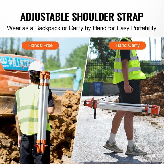 Adjustable Laser Level Tripod Stand,5/8"-11 Thread,16.53-65.55 inches,Heavy Duty Construction Tripod with Non-Skid Feet.