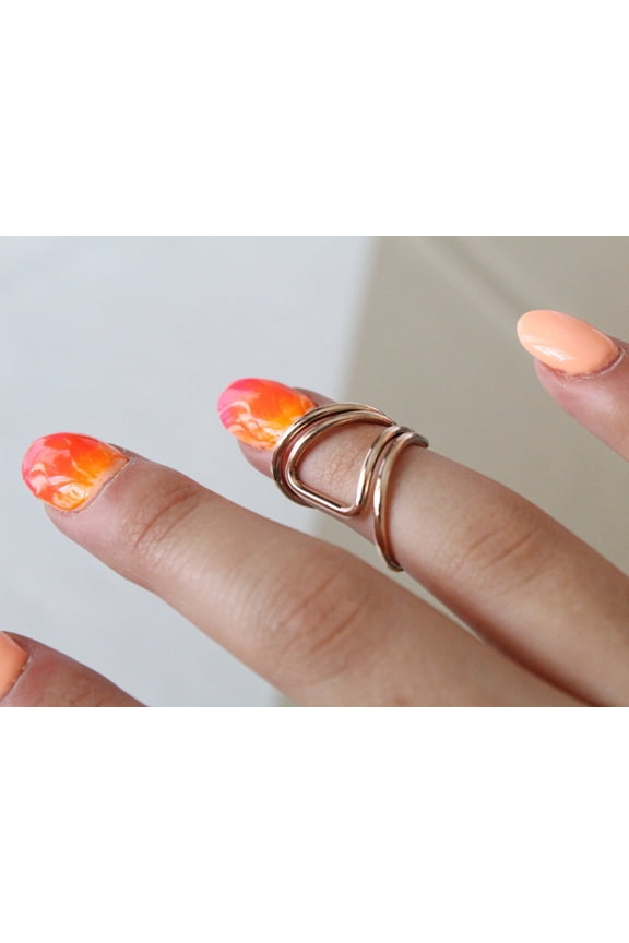 Adjustable Lateral Deviation Arthritis Splint Ring – Mallet Finger & EDS Brace in Brass, Bronze, Titanium & Silver | Pain Relief & Finger Support