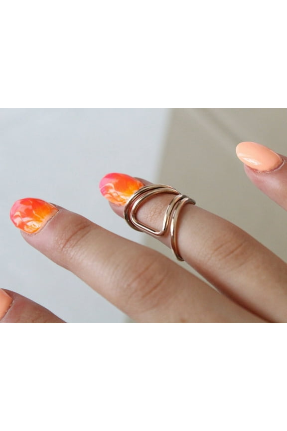 Adjustable Lateral Deviation Arthritis Splint Ring – Mallet Finger & EDS Brace in Brass, Bronze, Titanium & Silver | Pain Relief & Finger Support Ring Size- 7.75