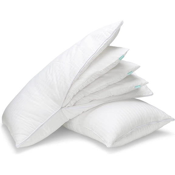 Adjustable Layer Luxury Set of 2 Pillows for Side, Front & Back Sleepers, Cooling Hotel Pillows with 3 Layers, Goose Feather Pillow for Sleeping, Neck & Back Support (Queen)