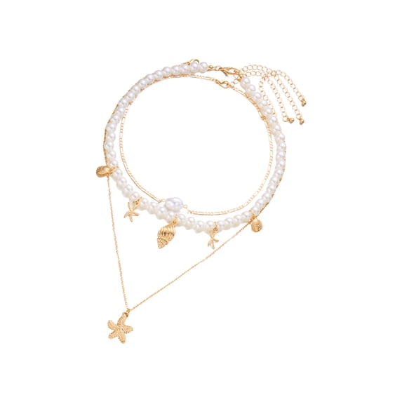 Adjustable Layering Conch Shell Necklace Bohemian Fringe Jewelry Adjustable Neckchain Accessory For Daily Wear