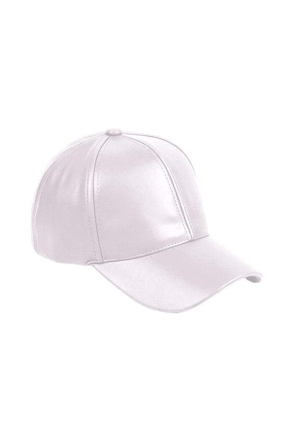 Adjustable Leather Peaked Cap, Unisex Classic Baseball Cap, Solid Color Outdoor Sun Shade Hat, Durable Wear Resistant Headwear for Outing Shopping Outdoor Activity Retro Fashion Casual Cap,White