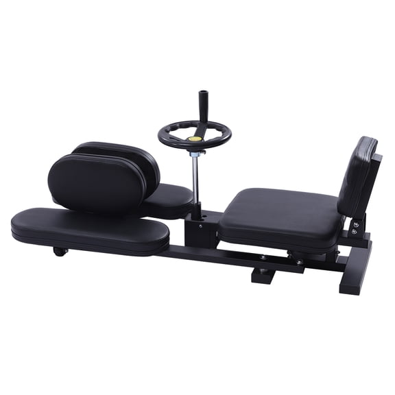 Adjustable Leg Stretcher with Handwheel,180 Max Stretching,Heavy Leg Stretcher Leg Split Machine,Safe Joint Protection Cushions for Home/Yoga/Fitness (Black, 100kg Capacity)