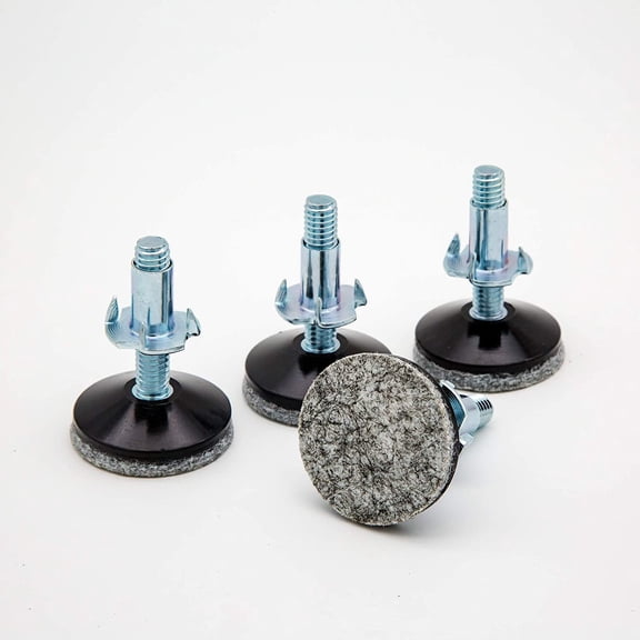 Adjustable Leg on Solid Wood Furniture Feet,Table and Chair Levelers Legs,5/16 in Bolt, 1.5 in Base Diameter (4 pcs)