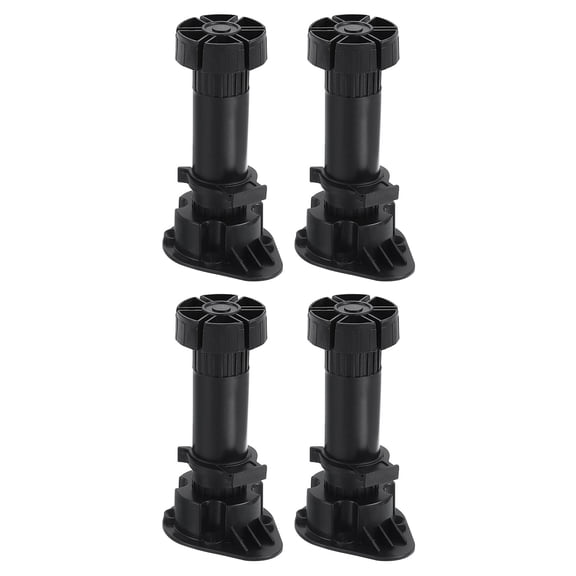 Adjustable Legs, 4 Pack 44 x 120mm - Furniture Leveling Foot, Thick Thin Legs Leveler Support for Bed (Black)