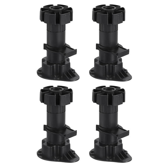Adjustable Legs, 4 Pack 46 x 100mm - Furniture Leveling Foot, Thin Legs Leveler Support Frame for Bed Sofa (Black)