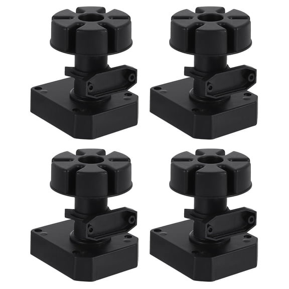 Adjustable Legs, 4 Pack 80 x 105mm - Furniture Leveling Foot, Thick Legs Leveler Support for Bed Sofa (Black)