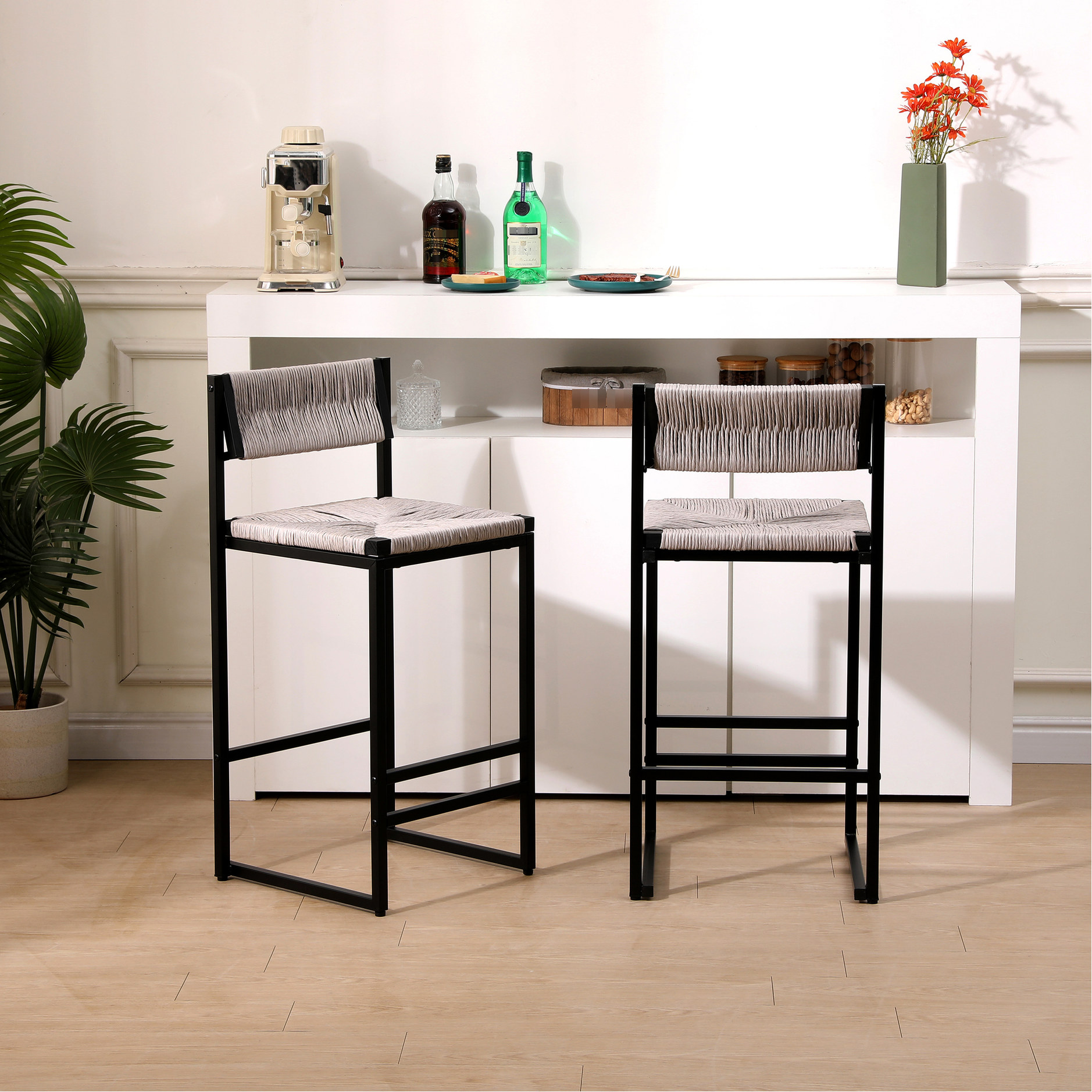 Adjustable Legs Bar Stools with Double Footrest / Suitable for ...