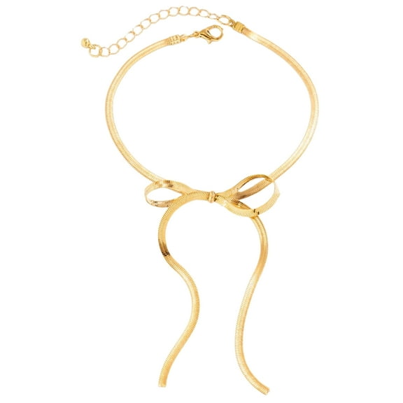 Adjustable Length Anklet with Bowknot Charm Gold/Silver Foot Chain Jewelry Charm