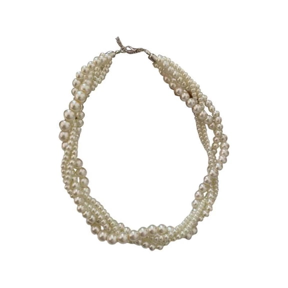 Adjustable Length Baroques Styles Pearls Necklace With Unique Multi Layer Design For Everyday Elegances