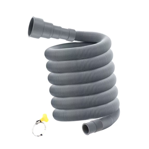 Adjustable Length Drainage Hose Reinforced Steel Rubber Extension Tube Fit for Top Load Washers