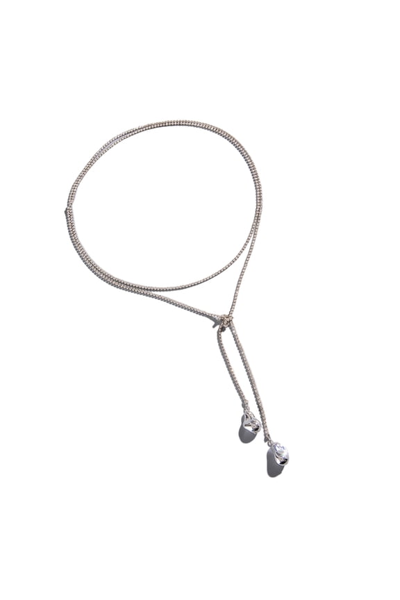 Adjustable Length Full Rhinestones Chain Necklace for Women Neck Accessories