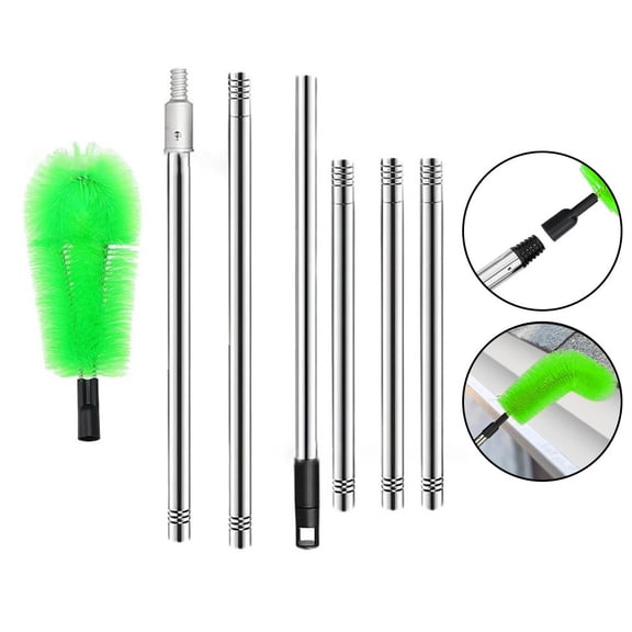 Adjustable Length Gutter Cleaning Tool Set,With Brush And Mirror,For Roof Gutters for Leaf Debris Removal Ground Level Cleaning(B)