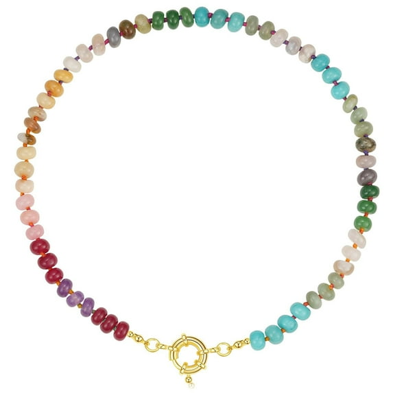 Adjustable Length Necklace Colorful Beads Necklace Statement Necklace Stone Bead Necklace Elegant Neckwear for Everyday