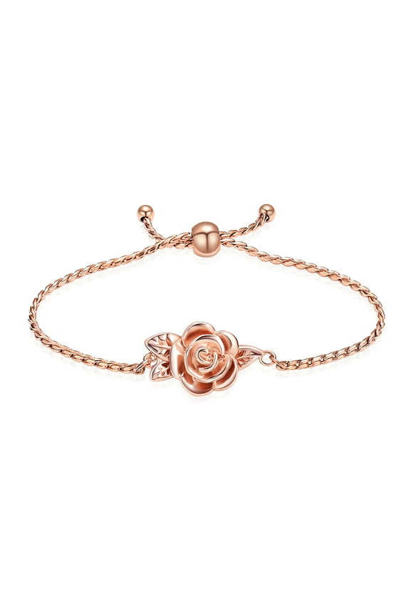 Rose Flower Urn Bracelet for Ashes for Women Stainless Steel Adjustable Hand Chain Cremation Keepsake Jewelry Funeral Memorial Ash Holder